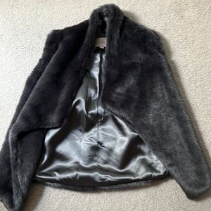 LOFT faux fur grey vest